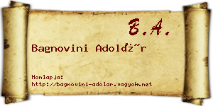 Bagnovini Adolár névjegykártya